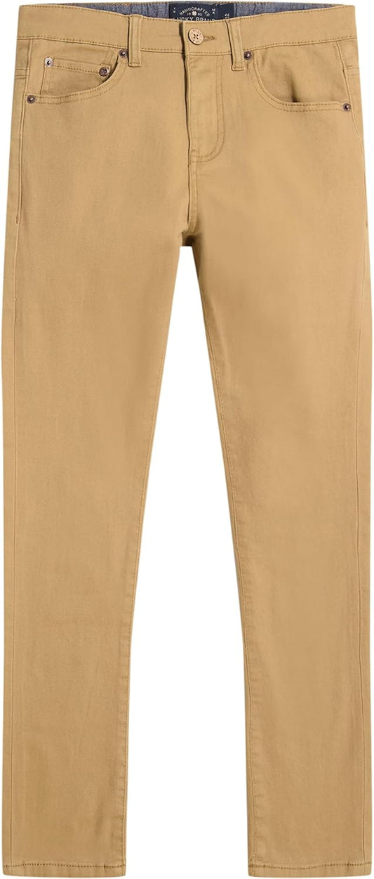 Lucky Brand Boys' Skinny Fit Stretch Twill Pants, 5-Pocket Style, Zipper Fly & Button Closure