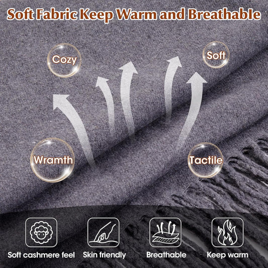 Heated Scarf for Women Rechargeable Neck Warmer, Scarves for Men Winter Warm Intelligent Electric Heating Scarf(grey)