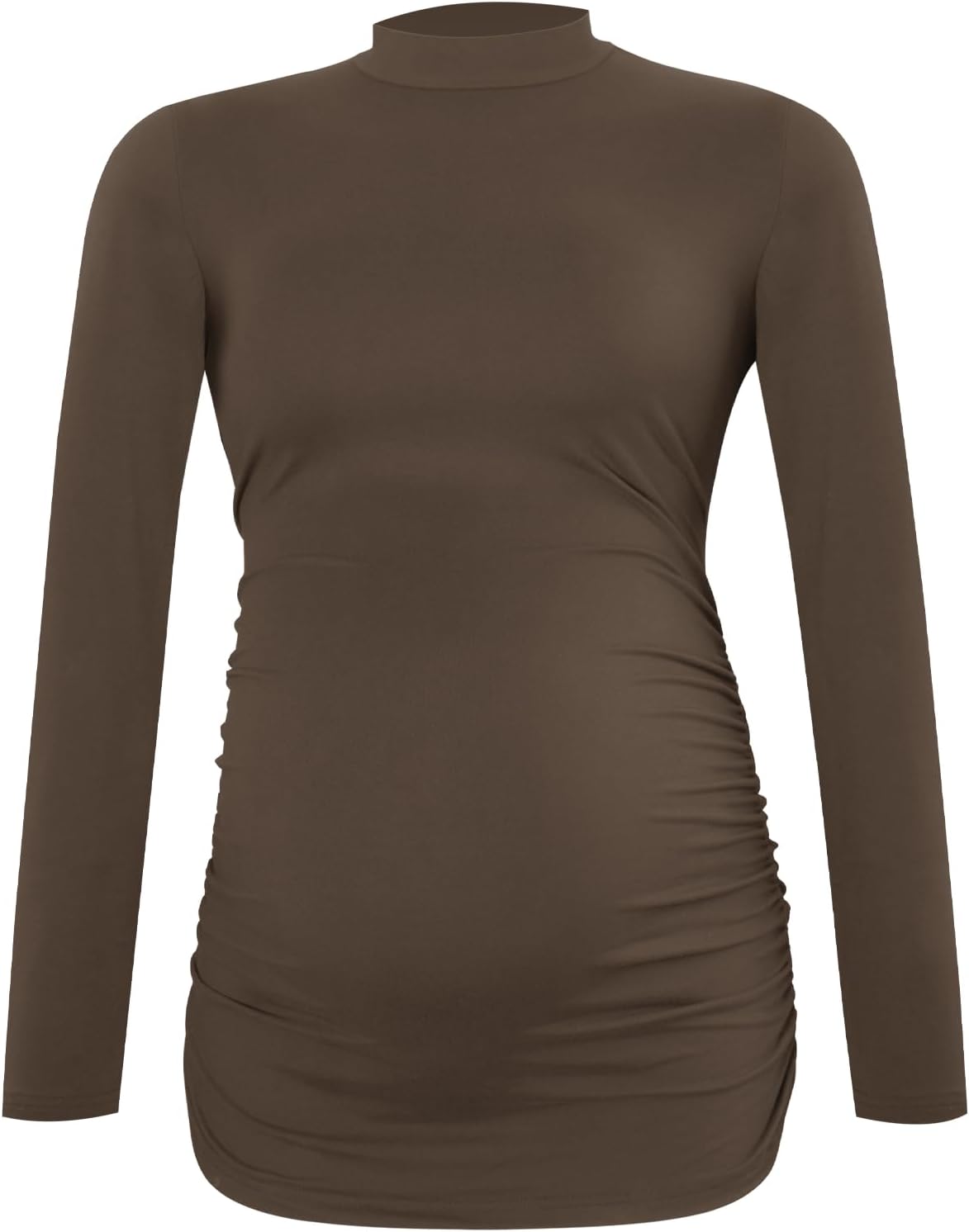 Smallshow Women's Maternity Shirts Crew Neck Long Sleeve Pregnancy Clothes Tops 3 Pack