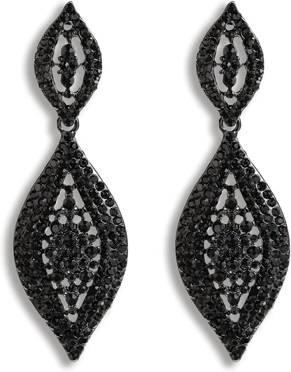 Elegant Rhinestone Dangle Earrings Crystal Wedding Bridal Long Dangling Drop Earrings Chandlier Earrings for Women Bridesmaid