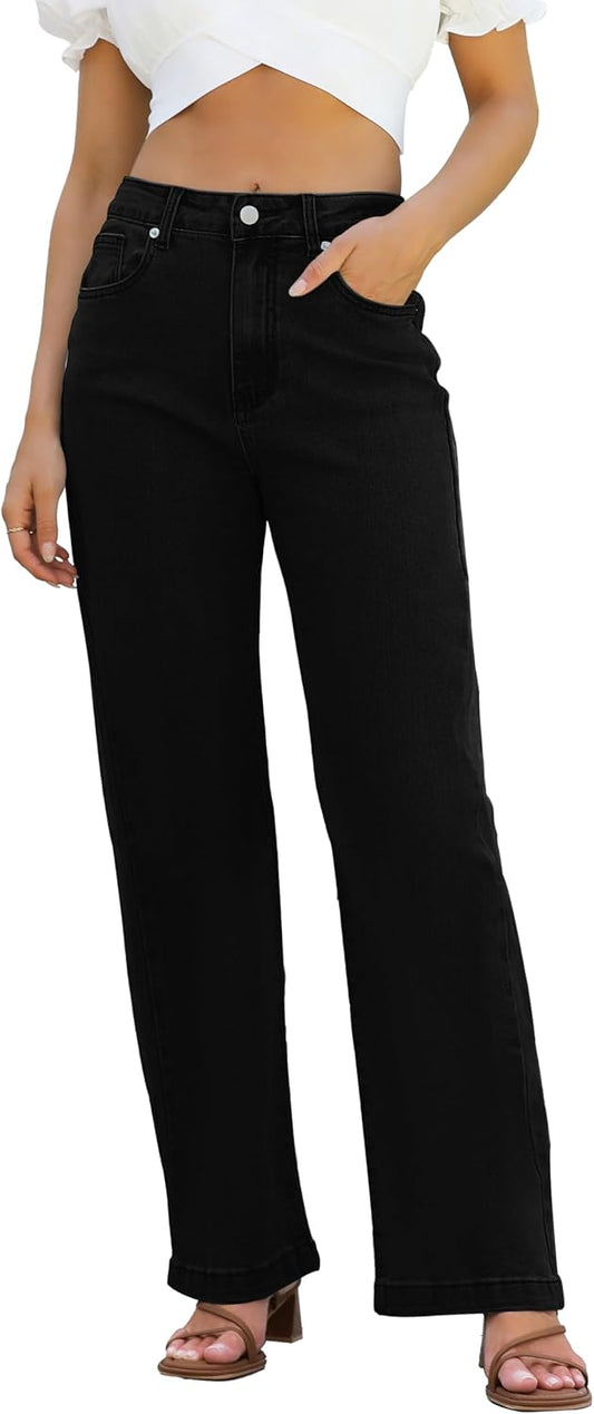 Womens Jeans High Waisted Straight Leg Loose Stretchy Lightweight Tummy Control Trendy Jeans for Women 2025