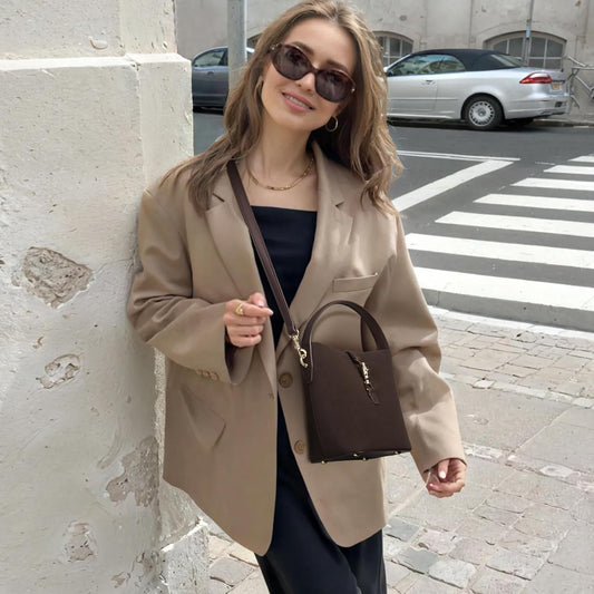 BOSTANTEN Small Bucket Bag for Women Crossbody Bags Trendy Vegan Leather Shoulder Purses Designer Ladies Handbags