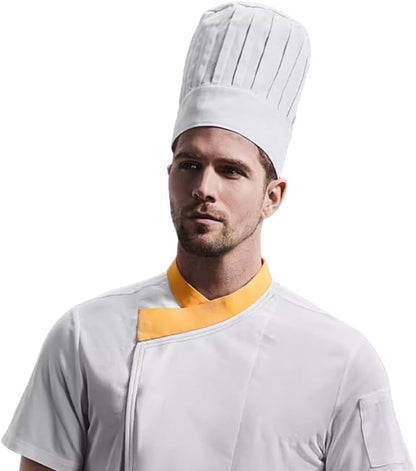 Hyzrz Tall Chef Hat Adjustable Elastic Baker Kitchen Cooking Grill BBQ Chef Cap for Adult Children Breathable Mesh Top