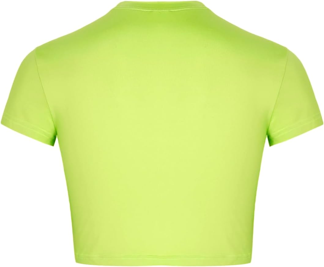 Milumia Men's Short Sleeve Crew Neck Slim Fit Basic Crop Top T Shirts Hot Shirts