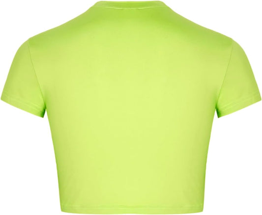Milumia Men's Short Sleeve Crew Neck Slim Fit Basic Crop Top T Shirts Hot Shirts