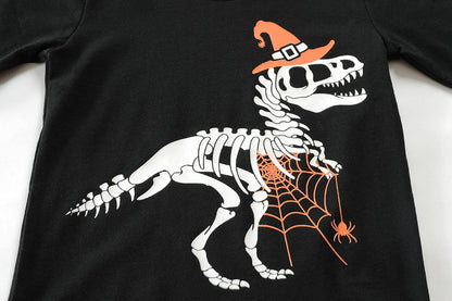 Little Hand Toddler Pajamas Boys Glow in The Dark Skeleton Candy Pjs Dinosaur Sleepwear Kids Halloween Clothes 2-10 Years