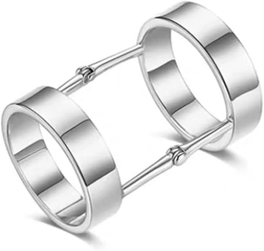 Personalized Double Hinged Loop Activity Rings for Women Men Punk Gothic Statement Knuckle Joint Flexible Bending Stackable Middle Tial Finger Ring Fashion Minimalist Jewelry BFF Birthday Gifts