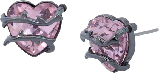 Betsey Johnson Womens Heart Stud Earrings