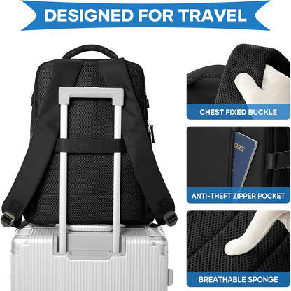 WONHOX Large Travel Backpack Carry on Flight Approved Laptop Work Business Backpack for Women Men Mochila de Viaje