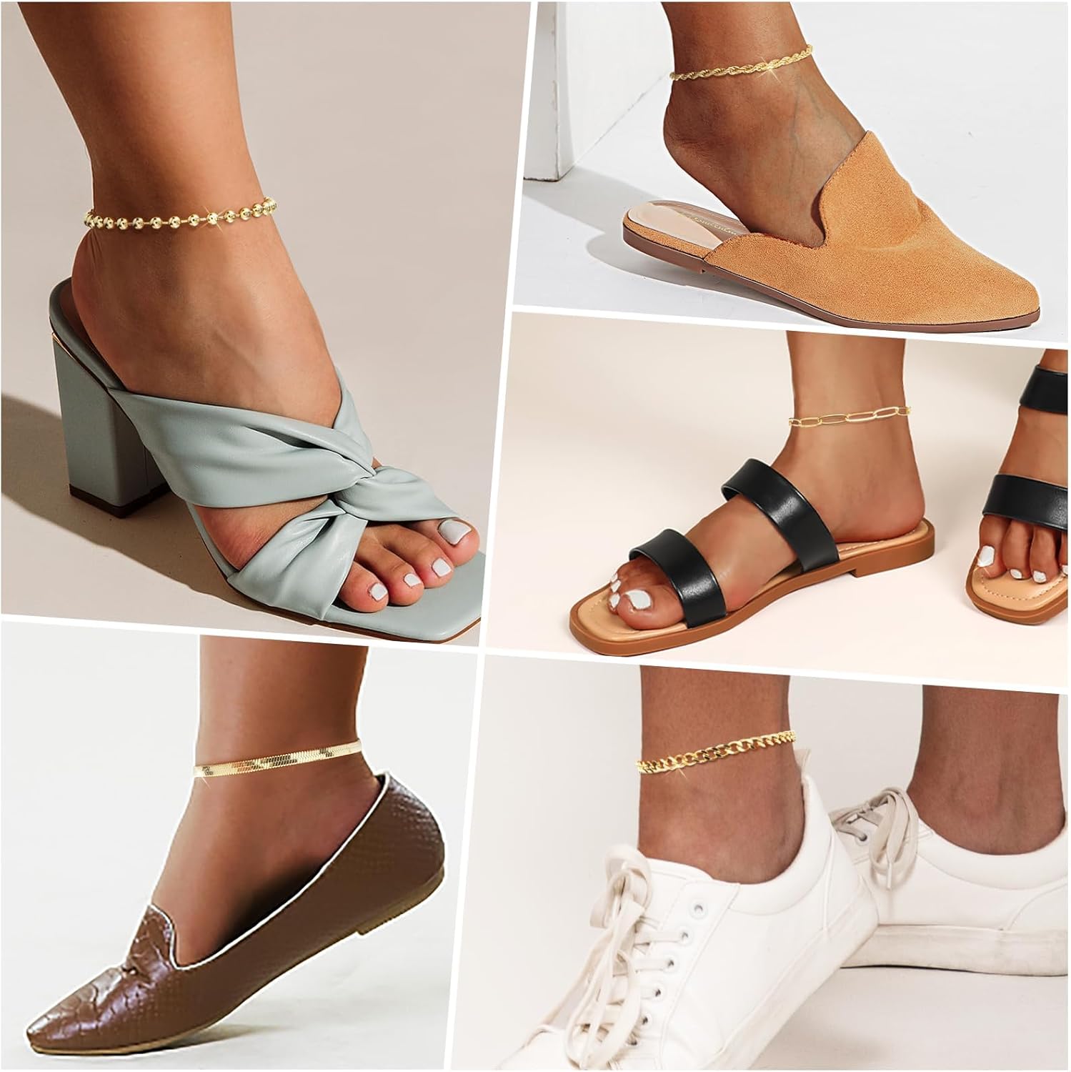 Extra Large Anklets for Women Large Ankle, 14K Real Gold Dainty Anklets for Women Waterproof, 10"+2" Adjustable Large Ankle Bracelets for Women Plus Size, Ankle Bracelets for Women Trendy