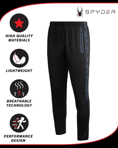 Spyder Mens Sweatpants with Pockets - Athletic Performance Tech Joggers for Men, Terry Workout Pants for Gym, Running, Hiking