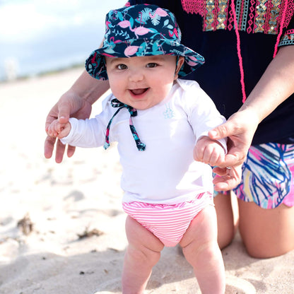 green sprouts Snap Reusable Absorbent Swimsuit Diaper, Light Pink Pinstripe, 24 Month