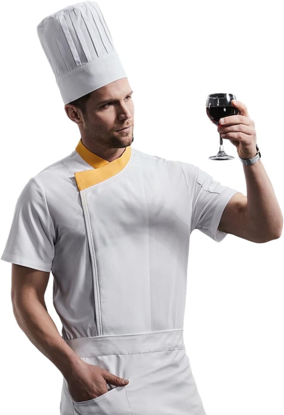 Hyzrz Tall Chef Hat Adjustable Elastic Baker Kitchen Cooking Grill BBQ Chef Cap for Adult Children Breathable Mesh Top