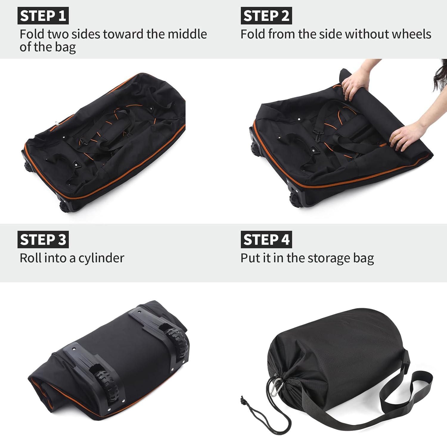 Vomgomfom Expandable from 110L to 140L 31.5" Rolling Duffle Bag with 2 Wheels,Foldable Travel Duffel Bag with Large Convertible Compartment Pocket
