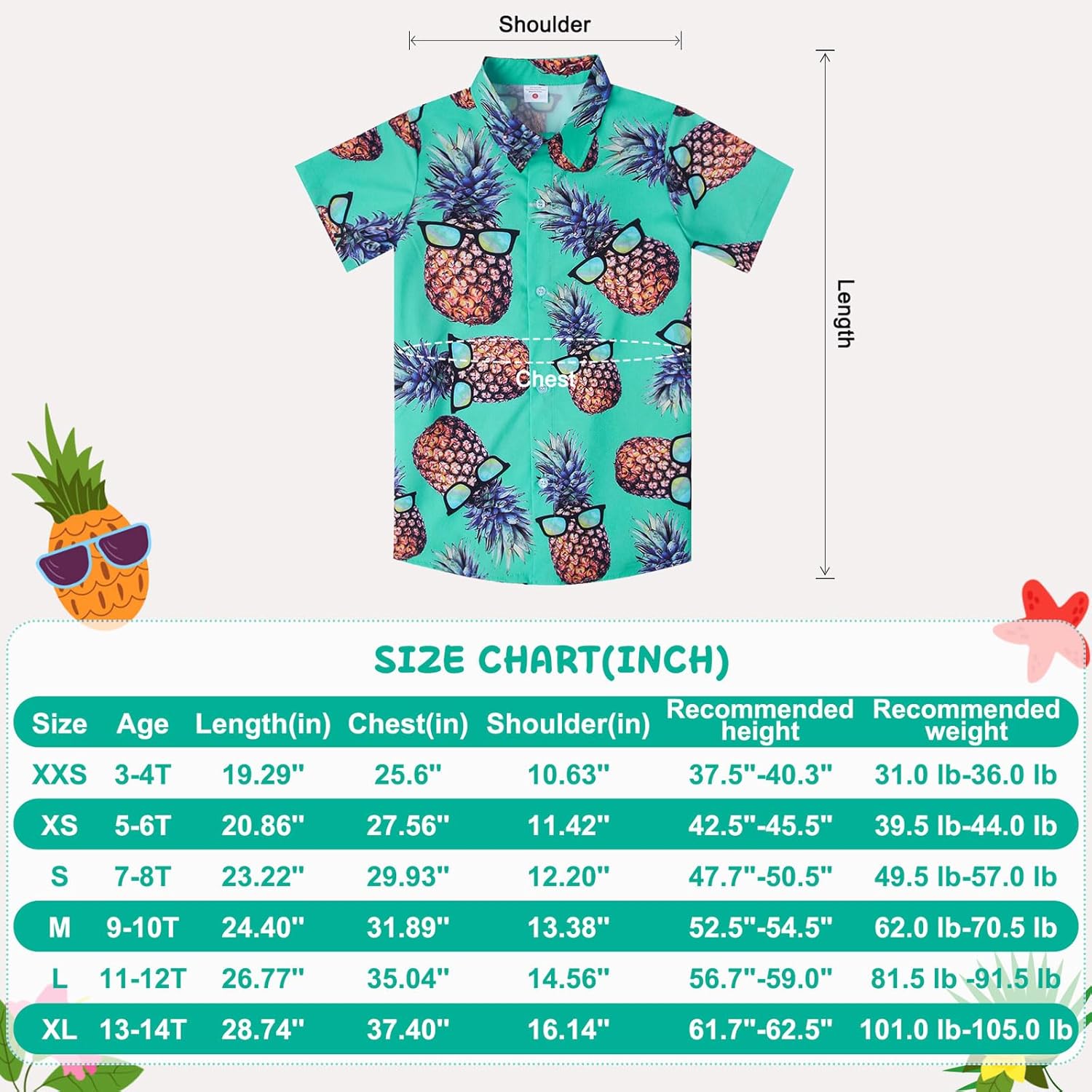 Big Boys Coconut Tree Shirt Fun Dark Blue Stripe Buttons Short Sleeves Hawaiian Shirts Teens Summer Tropical Holiday Polo Tees Childrens Retro Comfy Beach Cool Dress Shirts for Party, Size 13-14