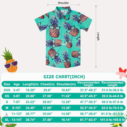 Big Boys Coconut Tree Shirt Fun Dark Blue Stripe Buttons Short Sleeves Hawaiian Shirts Teens Summer Tropical Holiday Polo Tees Childrens Retro Comfy Beach Cool Dress Shirts for Party, Size 13-14