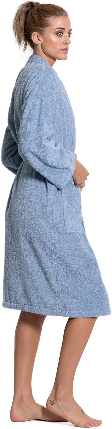 Turkuoise Soft & Absorbent Towel Robe, 100% Cotton Turkish Terry Cloth Kimono Bathrobes for Women