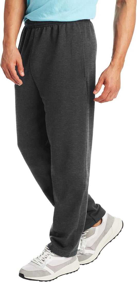 Hanes, EcoSmart Fleece Sweats for Men, Open Bottom Sweatpants, 30.5"