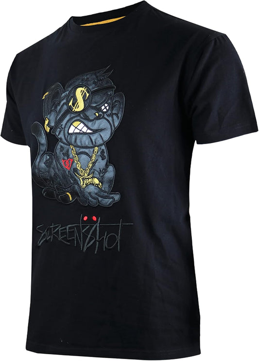 SCREENSHOT-TEE3202SS Mens Hip-Hop NYC Streetwear Urban Varsity Racing Premium Tee