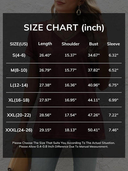 ATHMILE T Shirts Short Sleeve V Neck Tees for Women Fashion Tops Trendy Lightweight Casual Summer Outfits Clothes 2025 Beach