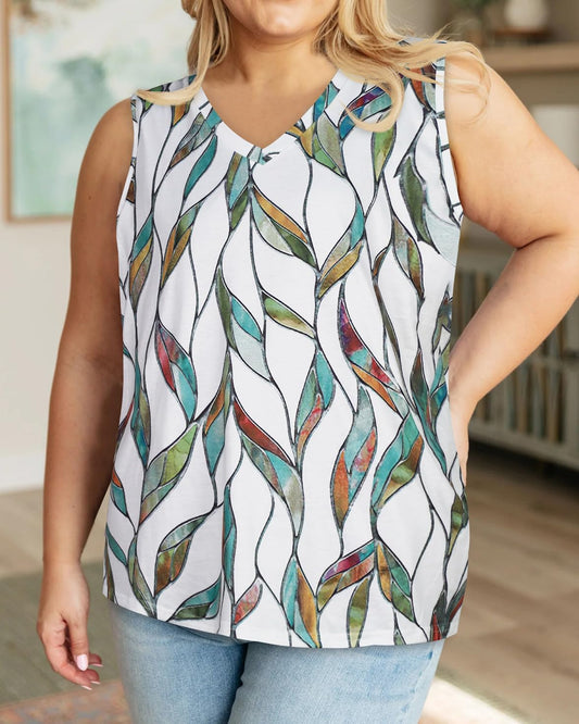 Plus Size Tanks Women Summer Top V Neck Sleeveless Top Loose Fit Tee Workout Shirts