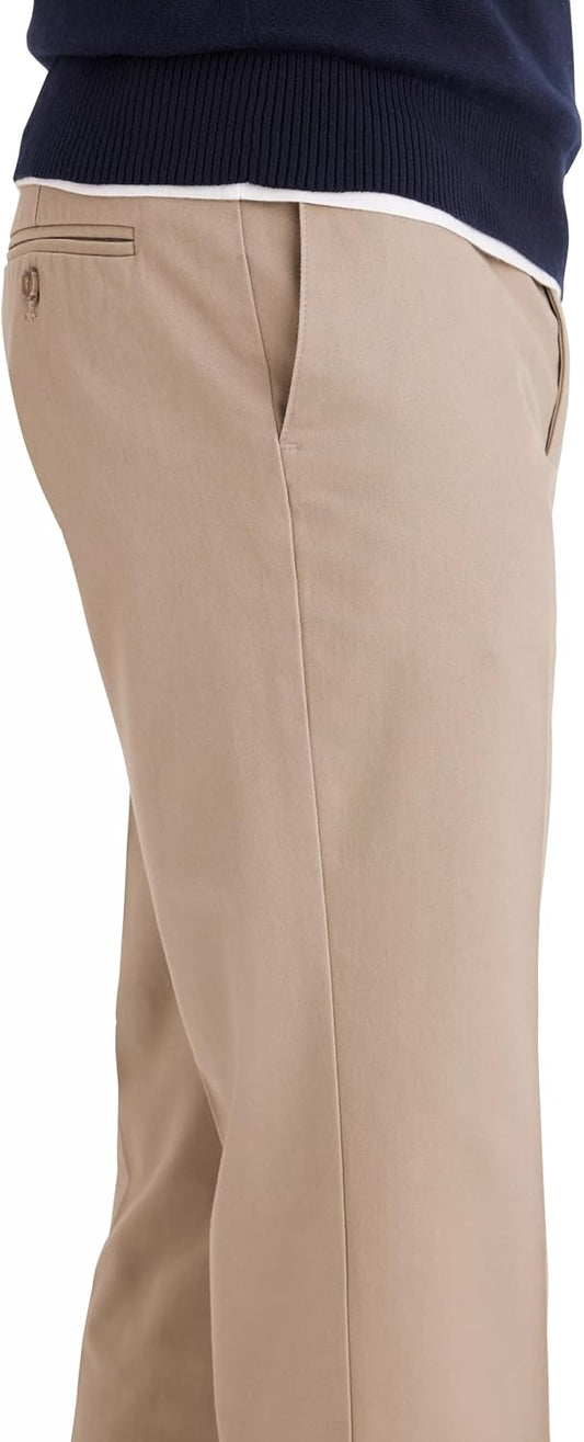Dockers Men's Straight Fit Signature Lux Cotton Stretch Khaki Pant-Creased
