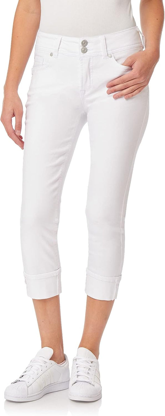 WallFlower Women's Size Luscious Curvy 23.5'' Crop Mid-Rise Insta Stretch Juniors (Standard and Plus)