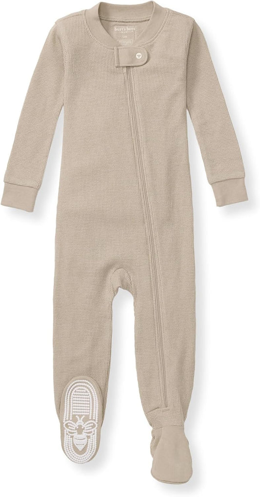 Burt's Bees Baby Unisex Baby Honeysoft Sleeper Pajamas, Zip Front Non-slip Footed Footie Pjs, Organic Cotton & Lyocell