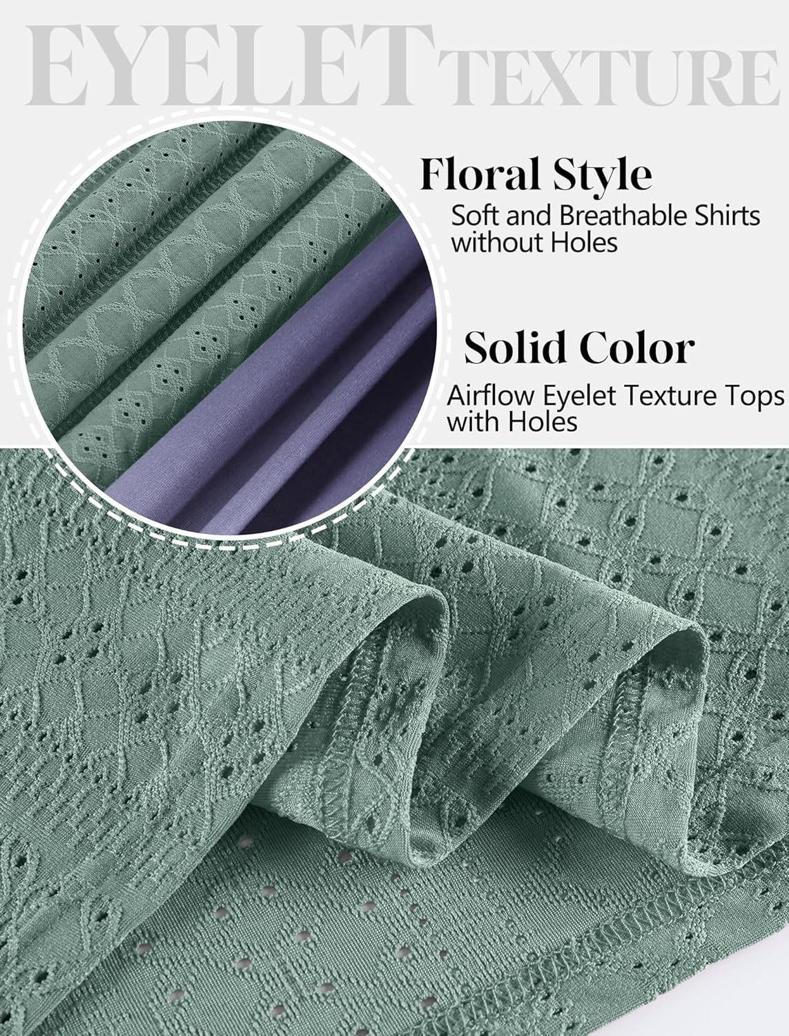 SAMPEEL Womens Summer Tops Trendy 2025 Eyelet Crossed V Neck T Shirts Loose Casual Short Sleeve Tshirts Shirts Fashion