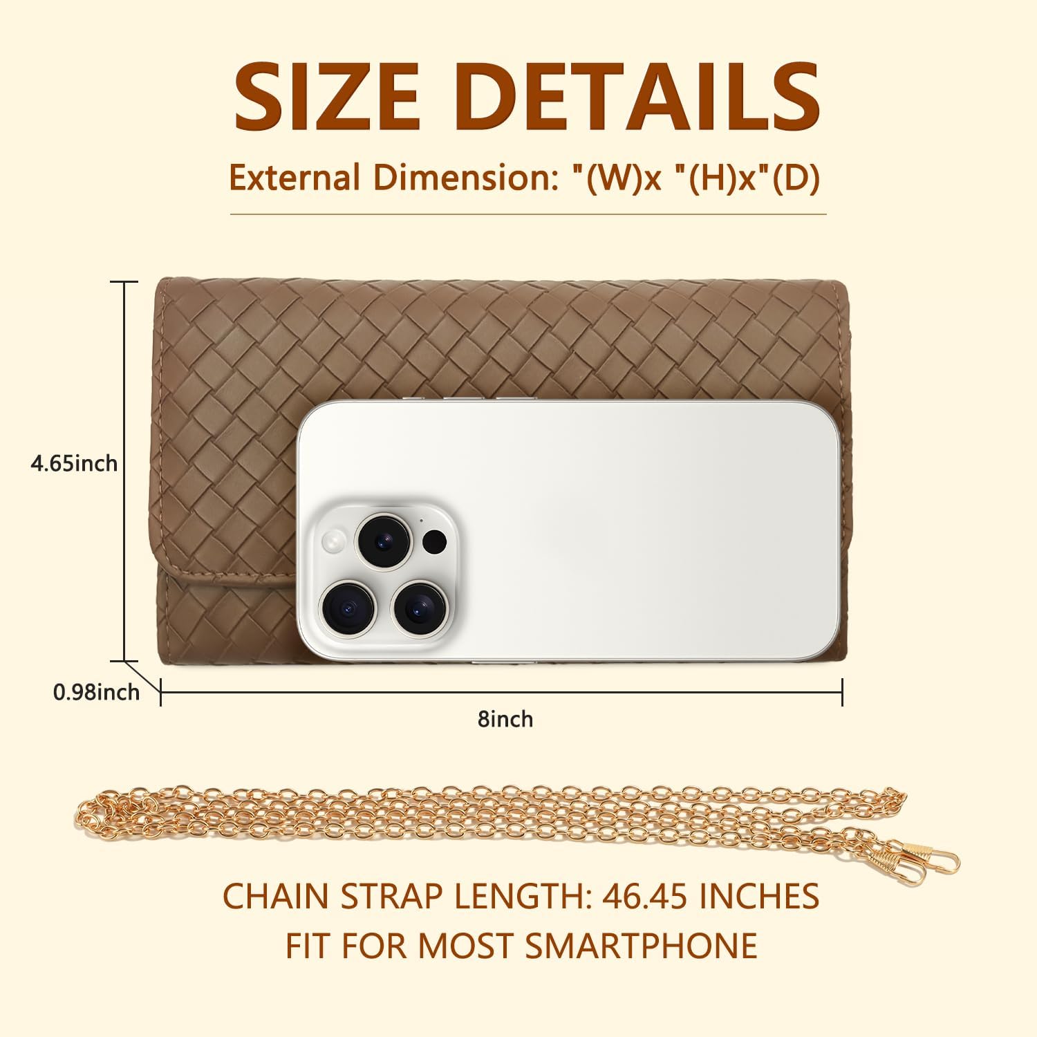 U+U Crossbody Bags for Women, Small Bag with Removable Chain, Card Slots & Phone Pocket - Lightweight Purse Wallet (8 Colors)