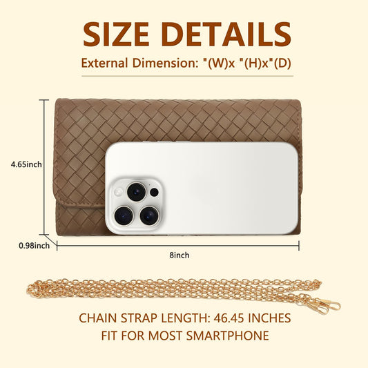 U+U Crossbody Bags for Women, Small Bag with Removable Chain, Card Slots & Phone Pocket - Lightweight Purse Wallet (8 Colors)