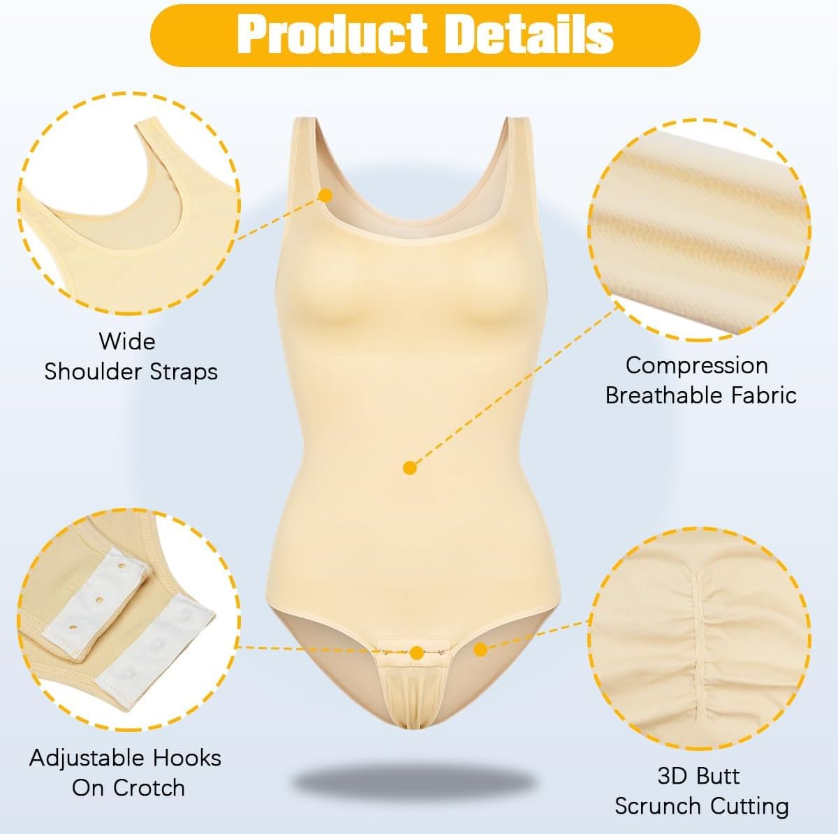 VVX Bodysuit for Women - Tummy Control Seamless Tops Compression Butt Lifting Shapewear Bodysuits