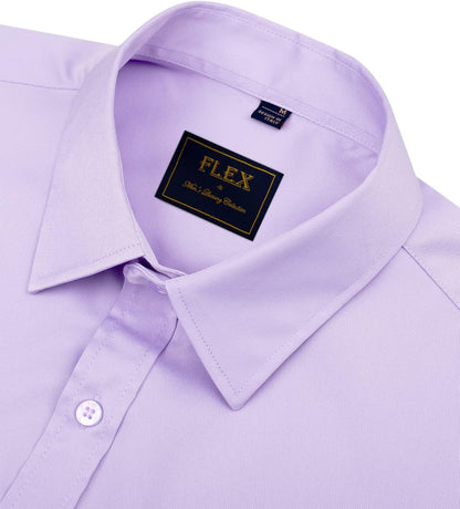 J.VER Men's Dress Shirts Solid Long Sleeve Stretch Wrinkle-Free Formal Shirt Business Casual Button Down Shirts