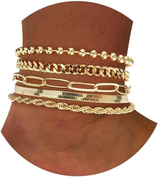 Extra Large Anklets for Women Large Ankle, 14K Real Gold Dainty Anklets for Women Waterproof, 10"+2" Adjustable Large Ankle Bracelets for Women Plus Size, Ankle Bracelets for Women Trendy