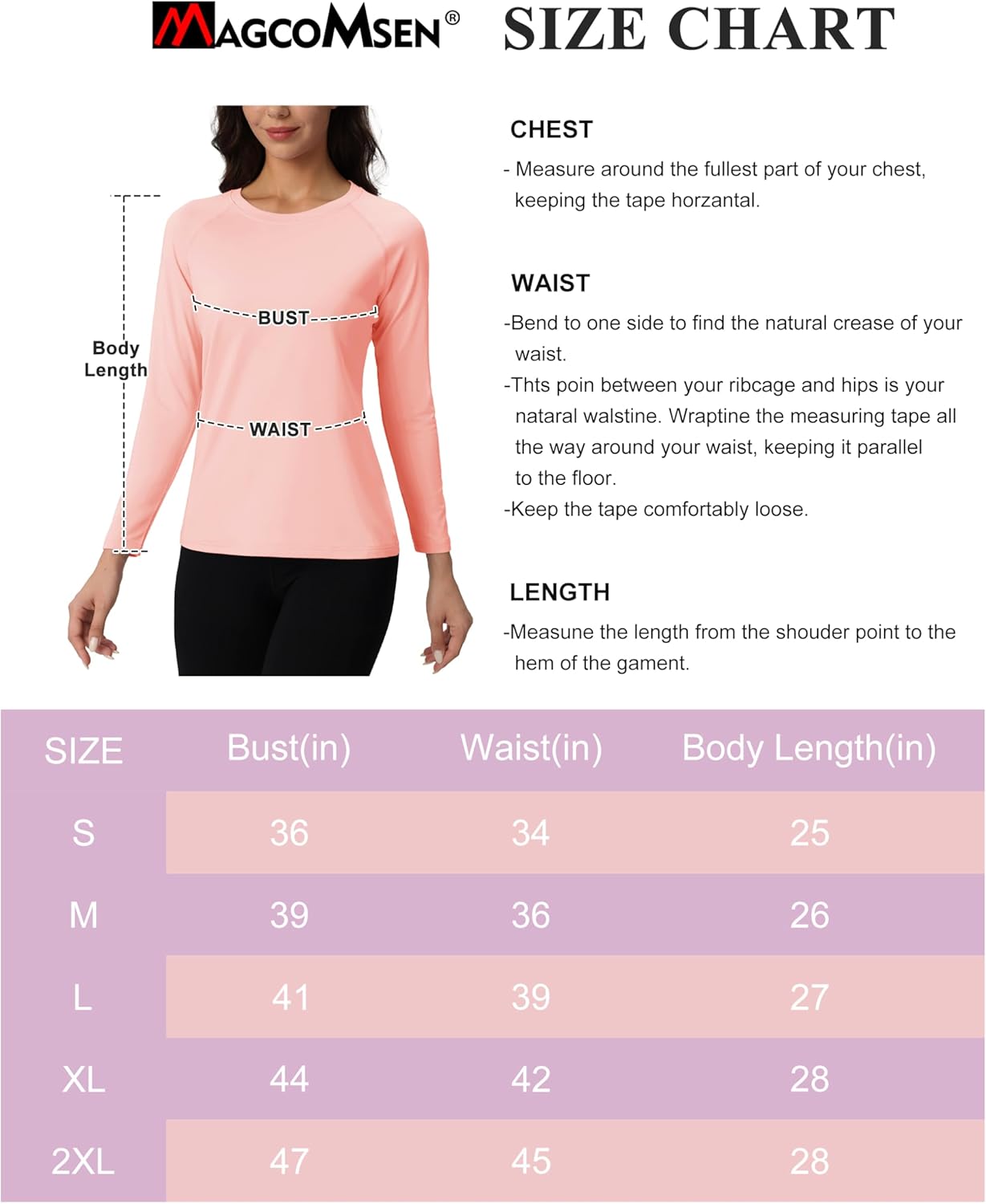 MAGCOMSEN Women's Thermal Shirts Fleece Lined Undershirt Long Sleeve Tops Warm Workout Winter Base Layer