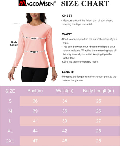MAGCOMSEN Women's Thermal Shirts Fleece Lined Undershirt Long Sleeve Tops Warm Workout Winter Base Layer