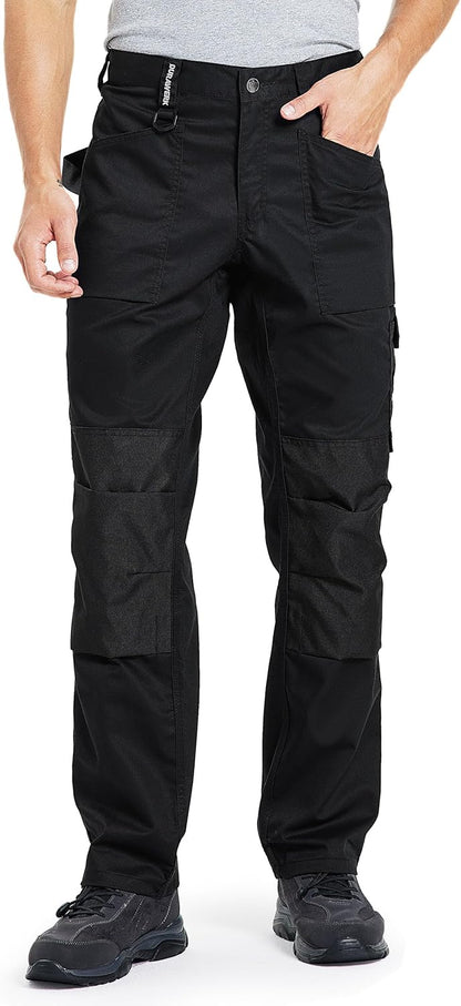 DURAWERK Men's Work Pants, Carpenter Pants with Reinforced Knee Pad Pockets, Durable Cargo Pants