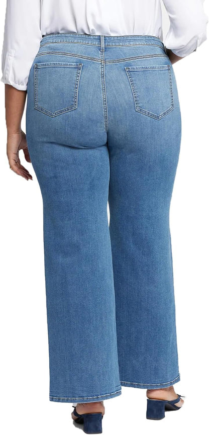 LEIJIJEANS Plus Size Baggy Jeans for Women Wide Leg Women Jeans Full Length Mom High Waist Tall Loose Wide Leg Pants