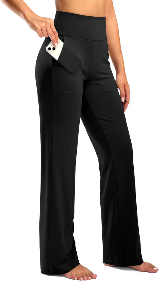 G Gradual Women's Yoga Pants Wide Leg wiht Pockets High Waist Stretch Loose Casual Lounge Sweatpants Petite/Regular/Tall