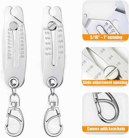 2025 Upgrade Portable Thread Checker Keychain, for Quick Thread Identification, Bolt and Nut Sizer Tool