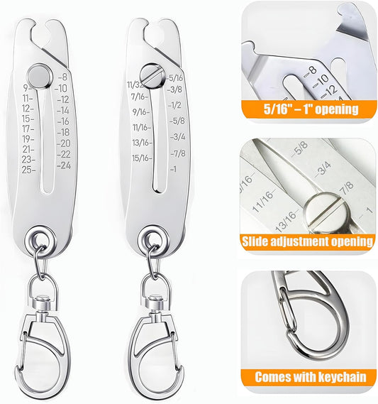 2025 Upgrade Portable Thread Checker Keychain, for Quick Thread Identification, Bolt and Nut Sizer Tool