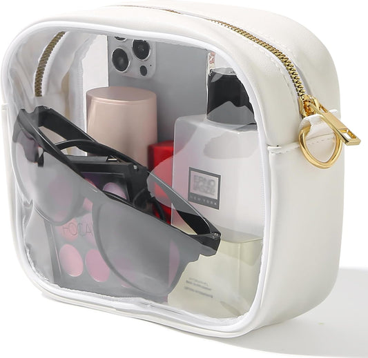TOBVZOO Clear Bag Stadium Approved, Crossbody Transparent Bag for Concerts Sports Events, Purses for Men & Women