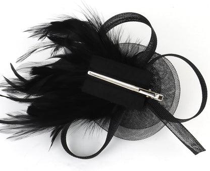AMCAMI Fascinators Hats with Feather for Women 2025 Derby Hats Tea Party Hat with Headband and Clip