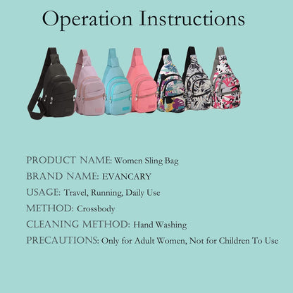EVANCARY Small Sling Bag for Women Men, Sling Backpack Chest Daypack Crossbody Bag for Travel Outdoor Hiking
