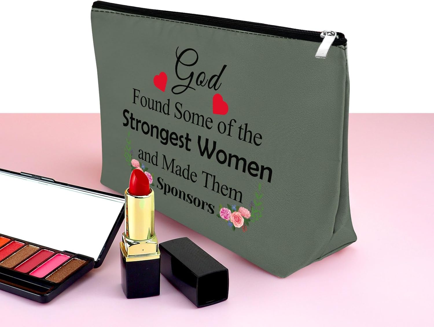 Sponsor Gift for Women Makeup Bag Sponsor Appreciation Gift AA NA Addiction Recovery Gift Cosmetic Bag Confirmation Sponsor Gift Sponsor Thank You Gift Alcoholics Anonymous Gift Sobriety Gift（Gray）