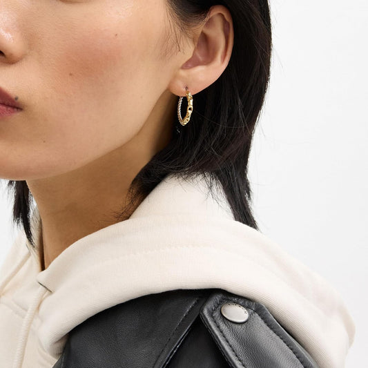Coach Women's Signature Mixed Hoop Earrings