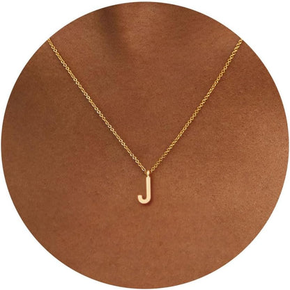 HANLI Initial Necklaces for Women - 14k Gold Plated Dainty Letter Necklace Simple Alphabet A-Z Necklace Personalized Monogram Name Necklace for Women Jewelry
