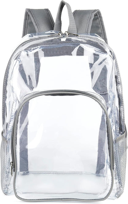 JOMPARO Heavy Duty Transparent Clear Backpack See Through Plastic Backpacks for School,Sports,Work,Security,Stadium,College