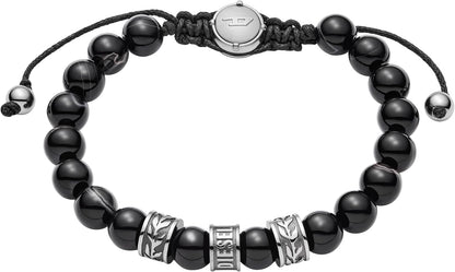 Diesel Stainless Steel and Beaded Bracelet for Men