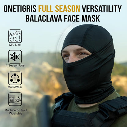 OneTigris Balaclava Face Mask Men, Women's Full Head Wrap Motorcycle Cooling Neck Gaiter Tactical Hood for Hiking Cycling